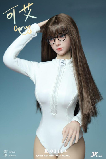 JK Toys 1/6 Carys Head with Glasses & Moveable Eyes [JKT-K011C+]