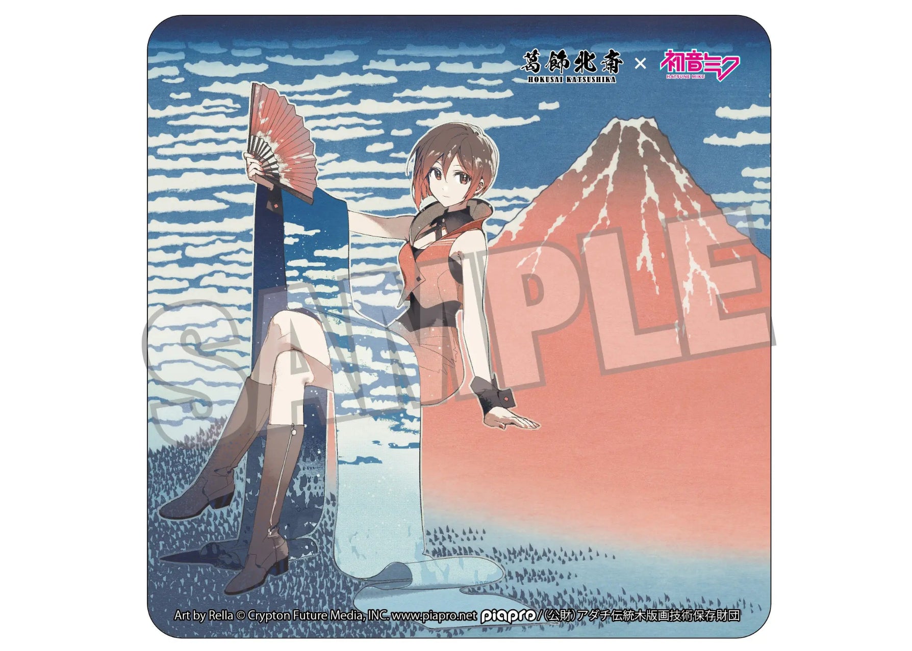 Hokusai Katsushika x Hatsune Miku by Rella Car Magnet MEIKO Fine Wind, Clear Morning