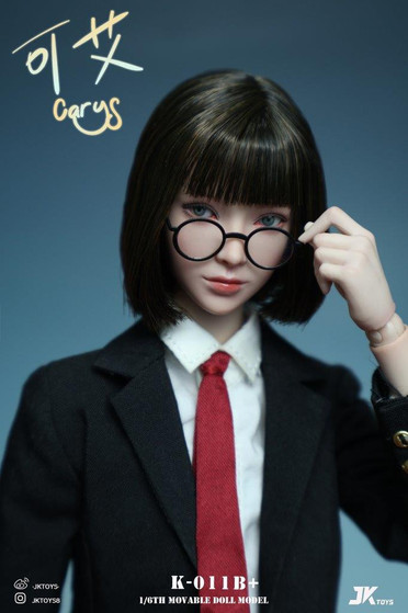 JK Toys 1/6 Carys Head with Glasses & Moveable Eyes [JKT-K011B+]