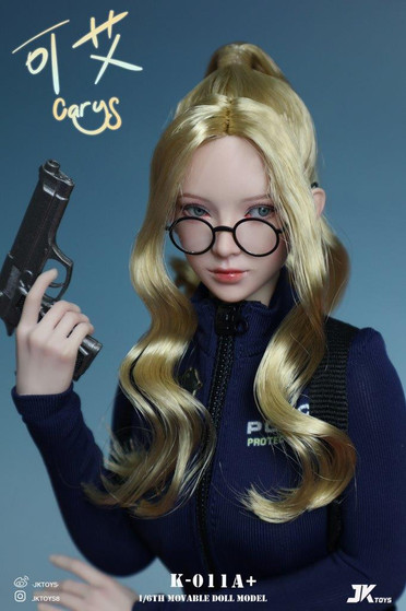 JK Toys 1/6 Carys Head with Glasses & Moveable Eyes [JKT-K011A+]